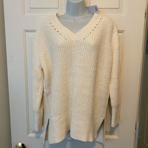 NWT super soft chunky knit ivory sweater large